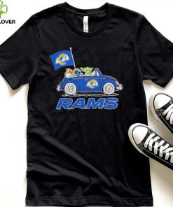 aby Yoda Drive A Car Los Angeles Rams Football Flag Logo Shirt