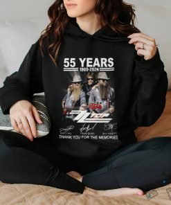 55 Years 1969 2024 Zz Top Thank You For The Memories T Shirt