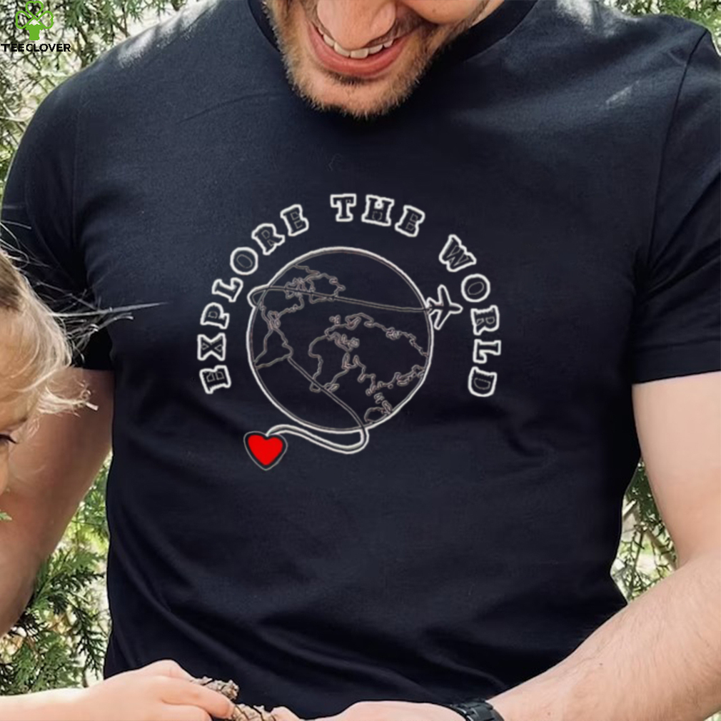 Explore the World heart Planet shirt Explore the World heart Planet shirt