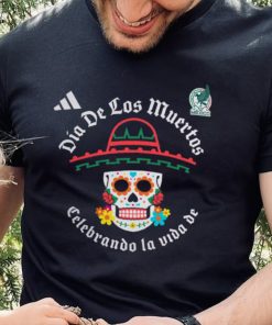 adidas Adult Mexico 2024 Day of the Dead Skull Black Shirt