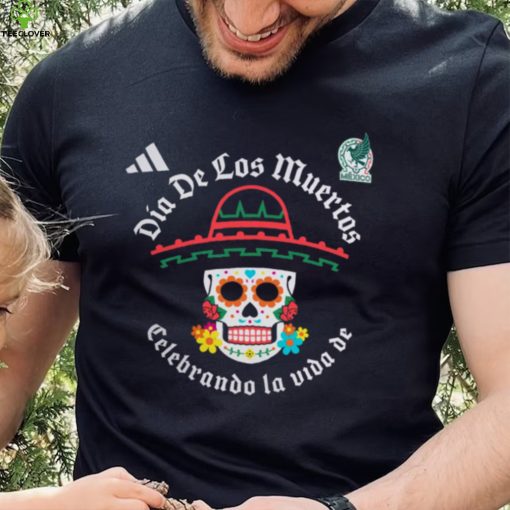 adidas Adult Mexico 2024 Day of the Dead Skull Black Shirt