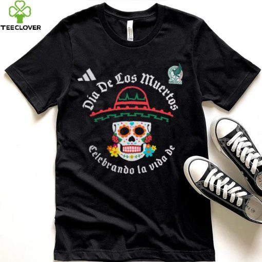 adidas Adult Mexico 2024 Day of the Dead Skull Black Shirt