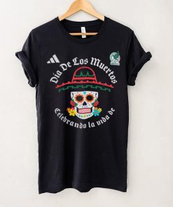 adidas Adult Mexico 2024 Day of the Dead Skull Black Shirt