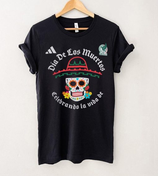 adidas Adult Mexico 2024 Day of the Dead Skull Black Shirt