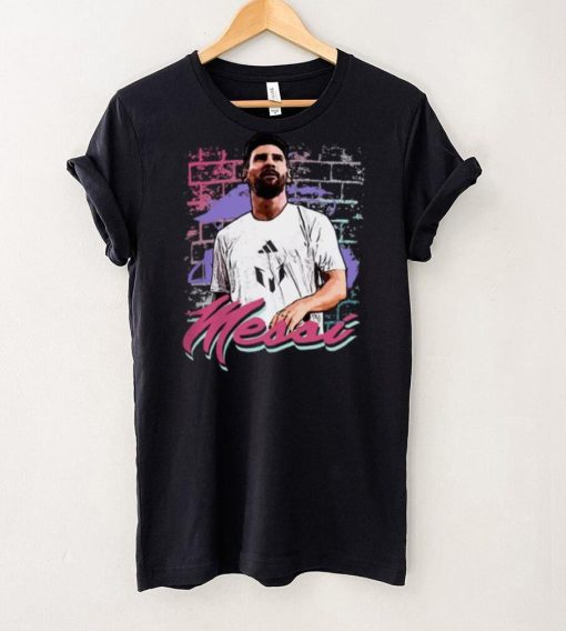 adidas Adult Miami Messi Mural Black T Shirt