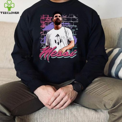 adidas Adult Miami Messi Mural Black T Shirt