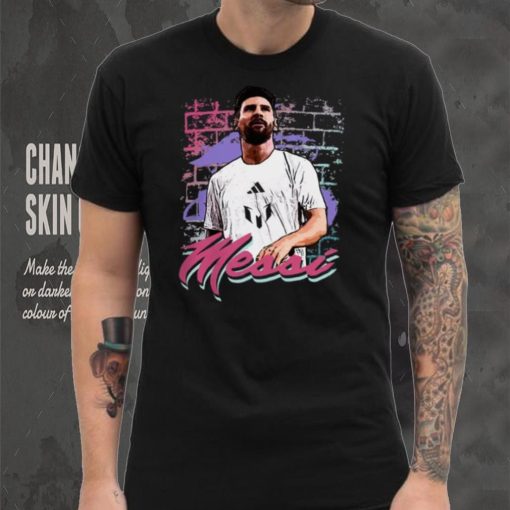 adidas Adult Miami Messi Mural Black T Shirt