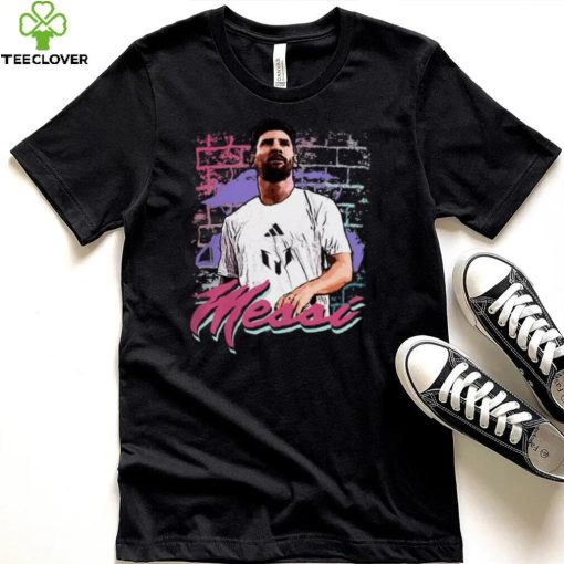 adidas Adult Miami Messi Mural Black T Shirt