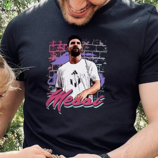 adidas Adult Miami Messi Mural Black T Shirt