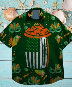 american flag shamrock leprechaun st patrick day hawaiian shirt beach