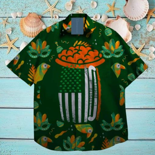 american flag shamrock leprechaun st patrick day hawaiian shirt beach