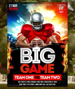 american football big game flyer Poster