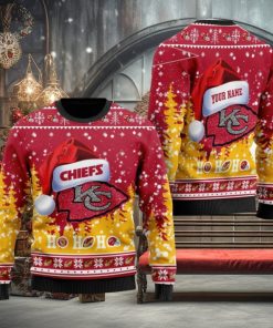 ansas City Chiefs NFL Santa Claus Hat New Style Personalized Knitted 3D Sweater