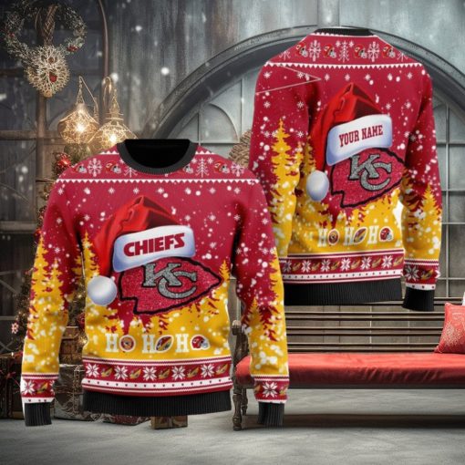 ansas City Chiefs NFL Santa Claus Hat New Style Personalized Knitted 3D Sweater