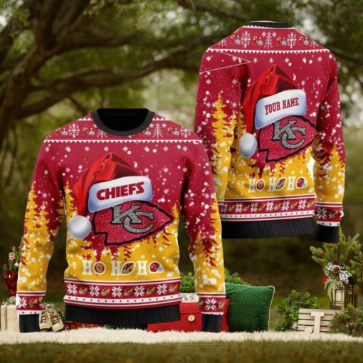ansas City Chiefs NFL Santa Claus Hat New Style Personalized Knitted 3D Sweater