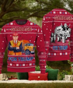 Garbage For Trump 2024 Patriotic Christmas Ugly Sweater