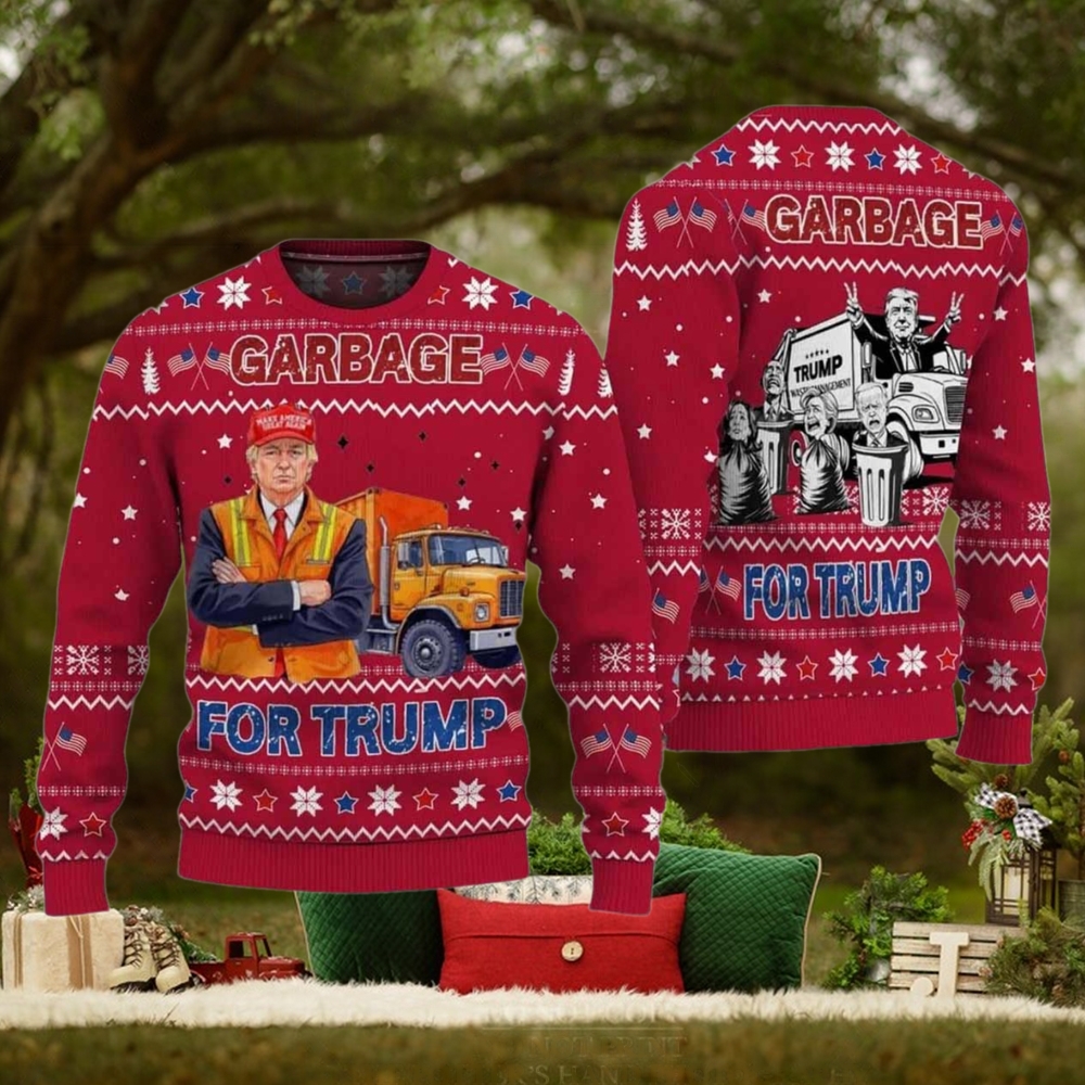 Garbage For Trump 2024 Patriotic Christmas Ugly Sweater Garbage For Trump 2024 Patriotic Christmas Ugly Sweater
