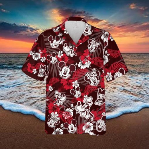 Disney Mickey Mouse Floral Aloha Hawaiian Shirt