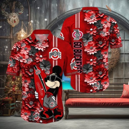 Ohio State Buckeyes Hawaiian Shirt Mickey Love Surfing Trending Summer Gift