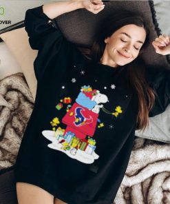 Houston Texans Santa Snoopy Wish You A Merry Christmas Shirt