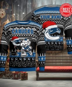 Personalized Vancouver Canucks Snoopy NHL Ugly Christmas Sweater