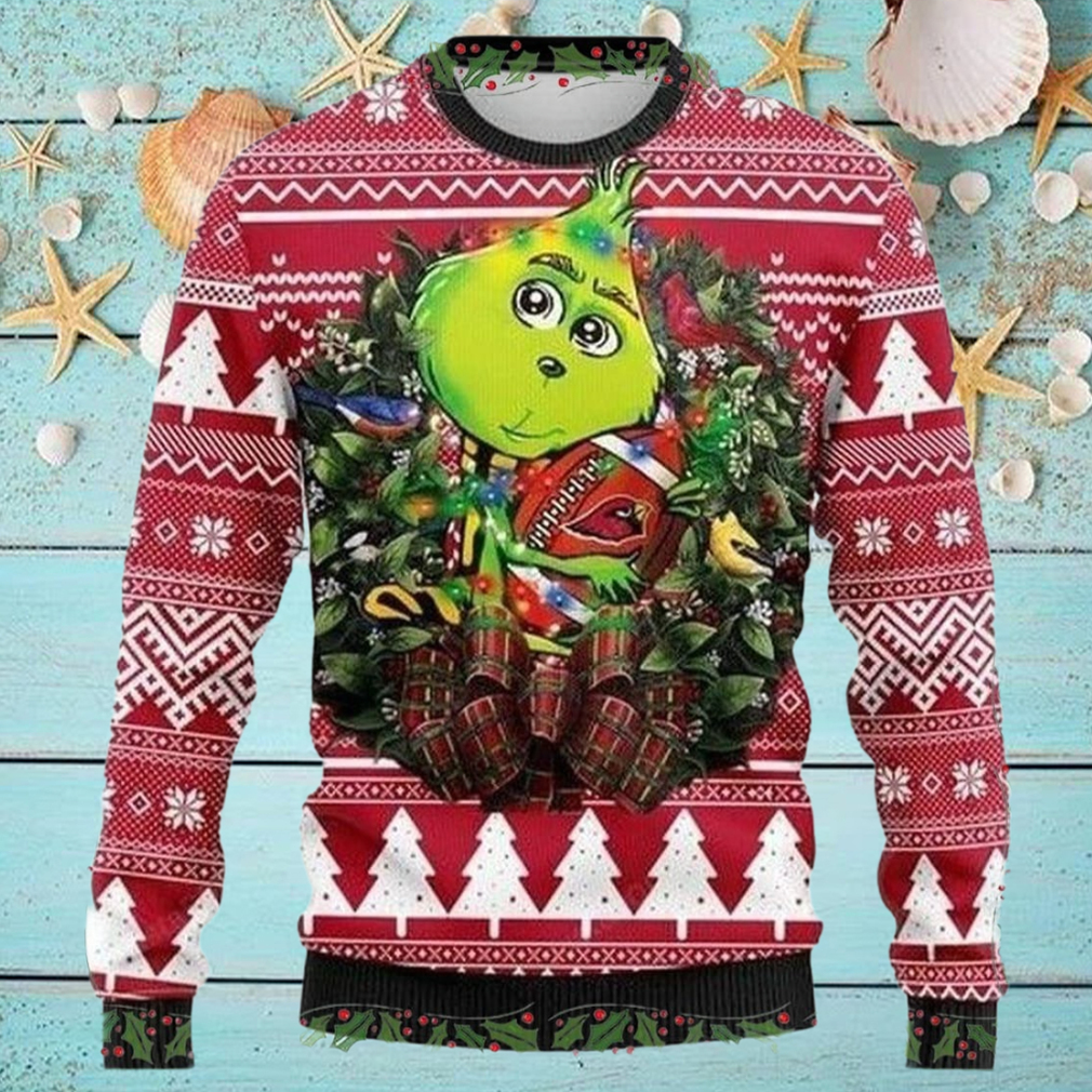 Arizona Cardinals Grinch Hug Christmas Ugly Sweater Arizona Cardinals Grinch Hug Christmas Ugly Sweater