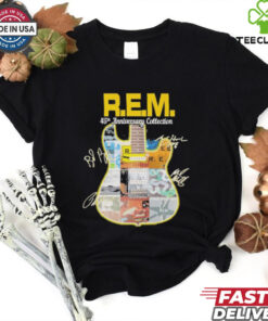 R.E.M band 45th anniversary collection guitar signatures shirt