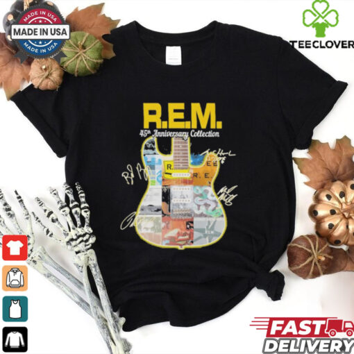 R.E.M band 45th anniversary collection guitar signatures shirt
