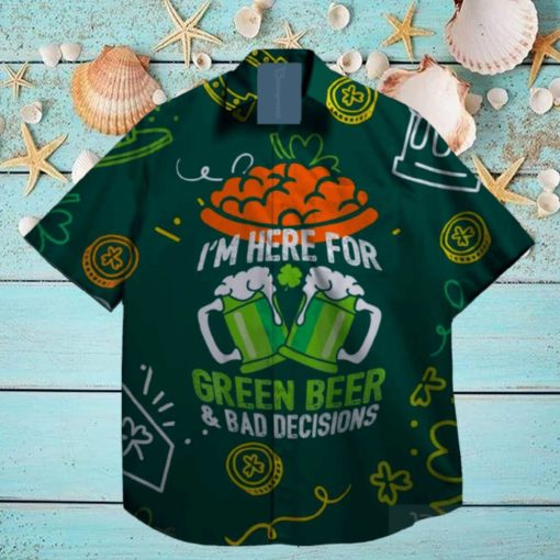 beer shamrock leprechaun st patrick day hawaiian shirt