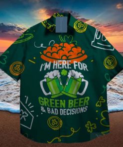 beer shamrock leprechaun st patrick day hawaiian shirt