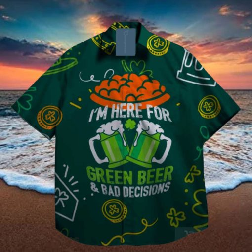 beer shamrock leprechaun st patrick day hawaiian shirt