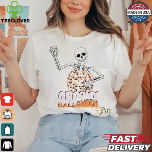 Skeleton disco ball groovy Halloween shirt