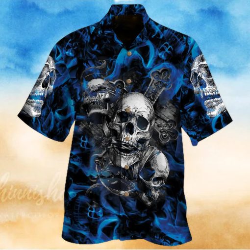 blue skull hawaiian hoodie, sweater, longsleeve, shirt v-neck, t-shirt