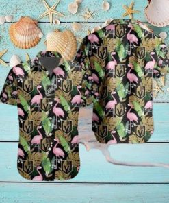 Vegas Golden Knights NHL Hawaiian Shirt Flamingo Pattern Beach Vacation Gift