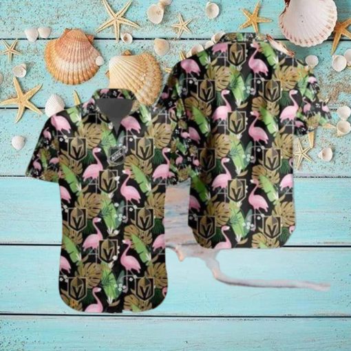 Vegas Golden Knights NHL Hawaiian Shirt Flamingo Pattern Beach Vacation Gift