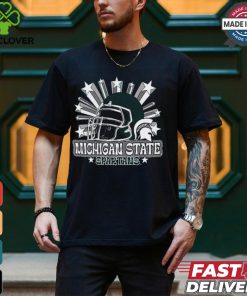 Image One Men's Michigan State Spartans Grey Helmet Star T Shirt