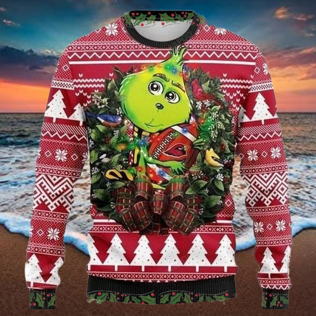 Arizona Cardinals Grinch Hug Christmas Ugly Sweater Arizona Cardinals Grinch Hug Christmas Ugly Sweater