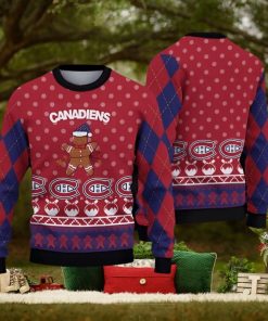 Montreal Canadiens Fans Gingerbread Man Ugly Christmas Sweater Gift