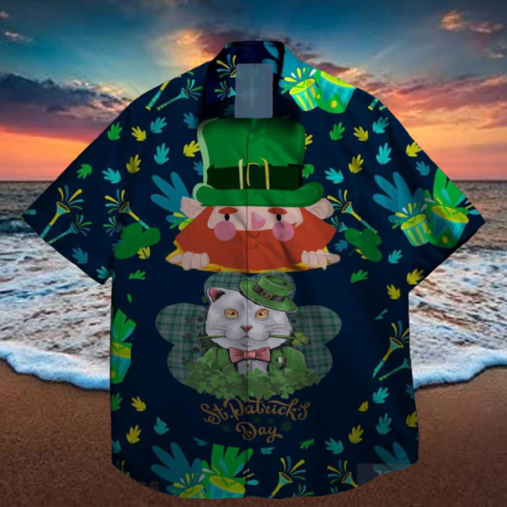 cats and shamrock at st patrick day hawaiian shirt cats and shamrock at st patrick day hawaiian shirt
