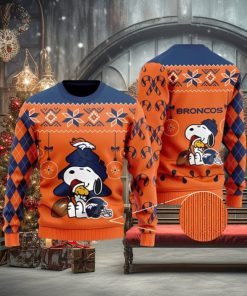 Denver Broncos Funny Charlie Brown Peanuts Snoopy Ugly Christmas Sweater 3D Printed Men And Women Holiday Gift