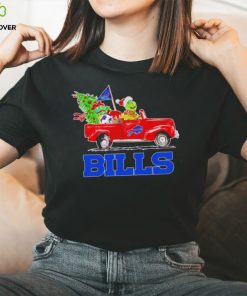 Happy Merry Christmas The Grinch drive a car Buffalo Bills football logo flag gift hoodie, sweater, longsleeve, shirt v-neck, t-shirt