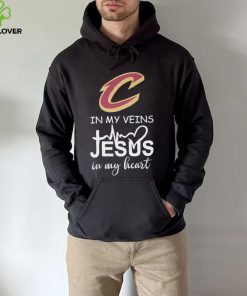 cleveland cavaliers in my veins jesus in my heart hoodie, sweater, longsleeve, shirt v-neck, t-shirt Shirt