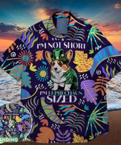 corgi dog paw puppy pet green shamrock bigfoot st paddys vibes on st patrick day hawaiian shirt