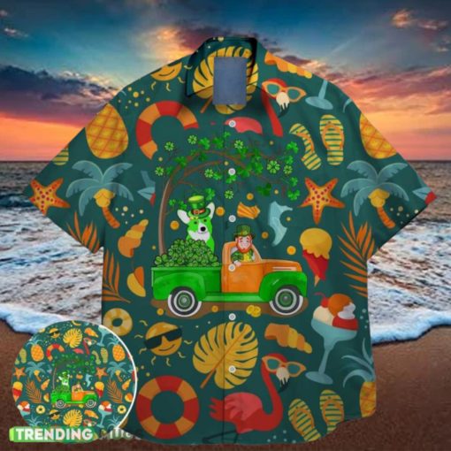 corgi green shamrock bigfoot st paddys vibes on st patrick day hawaiian hoodie, sweater, longsleeve, shirt v-neck, t-shirt