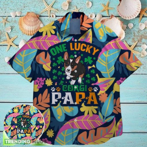 corgi papa funny charm green shamrock bigfoot st paddys vibes on st patrick day hawaiian hoodie, sweater, longsleeve, shirt v-neck, t-shirt