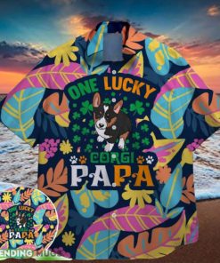 corgi papa funny charm green shamrock bigfoot st paddys vibes on st patrick day hawaiian hoodie, sweater, longsleeve, shirt v-neck, t-shirt