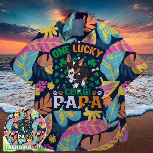 corgi papa funny charm green shamrock bigfoot st paddys vibes on st patrick day hawaiian hoodie, sweater, longsleeve, shirt v-neck, t-shirt