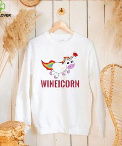 Wineicorn wine drinking unicorn shirt