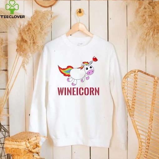 Wineicorn wine drinking unicorn shirt