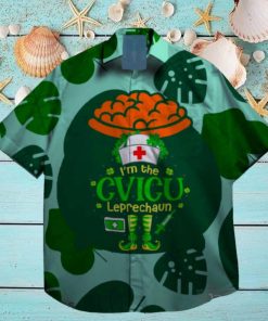 cvicu lucky shamrock leprechaun st patrick day hawaiian shirt